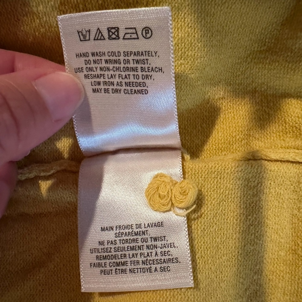 Yellow Women's Anthropologie Cardigan with pockets- size-medium/large - Picture 8 of 14